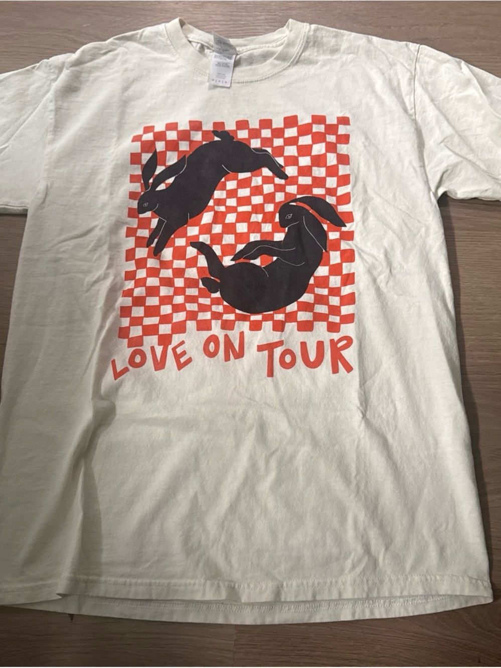 Harry Styles On Tour Graphic Tee in Cream with Orange and Black Print